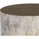 Diaz 20 X 16 inch Marble Look / Antique Brass Outdoor End Table
